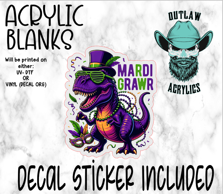 Mardi Dino Acrylic & Decal Set