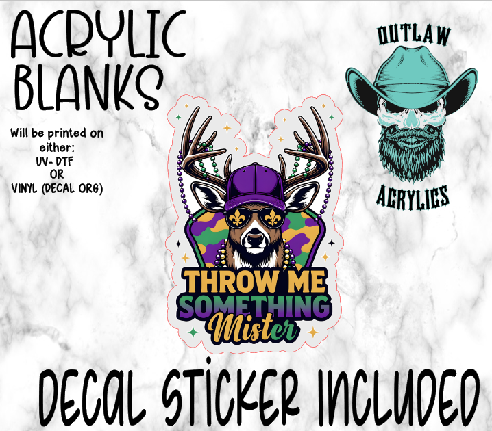 Throw Me Something Acrylic & Decal Set