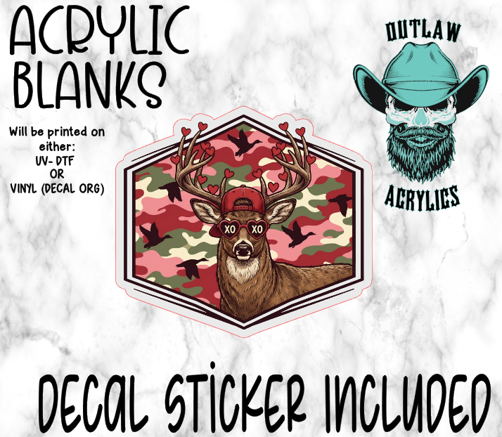XoXo Camo Deer Acrylic & Decal Set