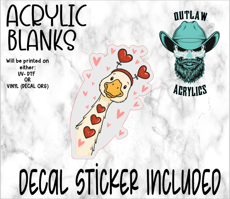 Heart Duck Peaking Acrylic & Decal Set
