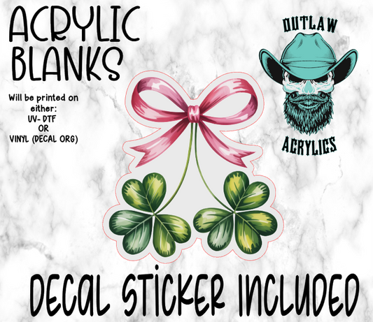Clover Leaf Bow Acrylic & Decal Set