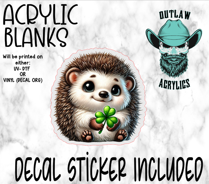 Hedgehog Clover Acrylic & Decal Set