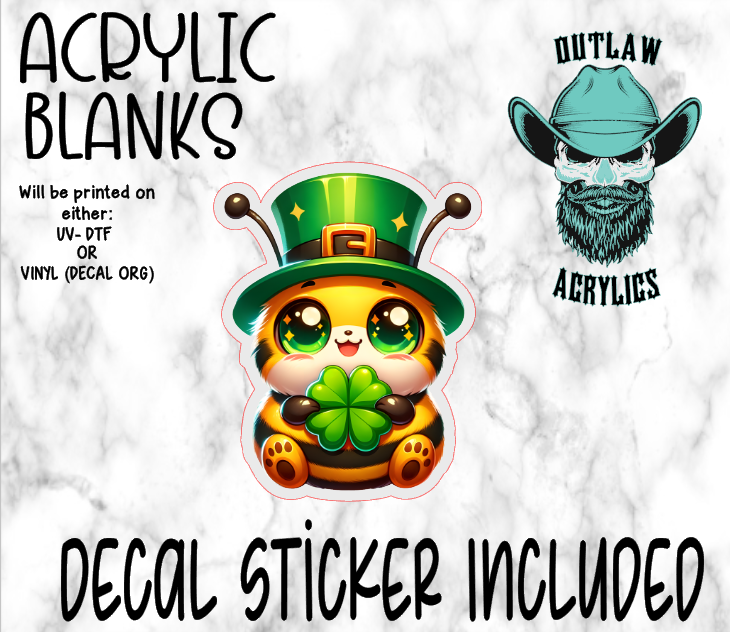 Happy Bee Clover Acrylic & Decal Set