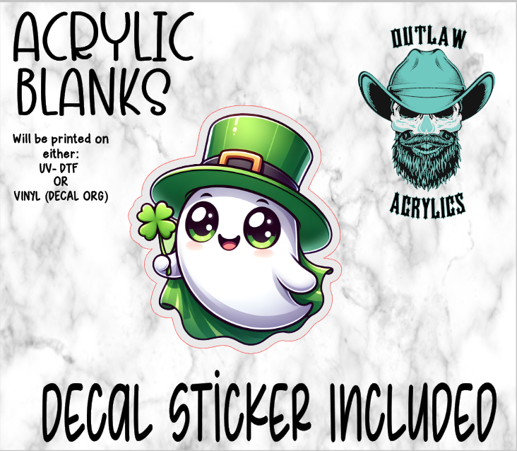 Happy Ghost Clover Acrylic & Decal Set