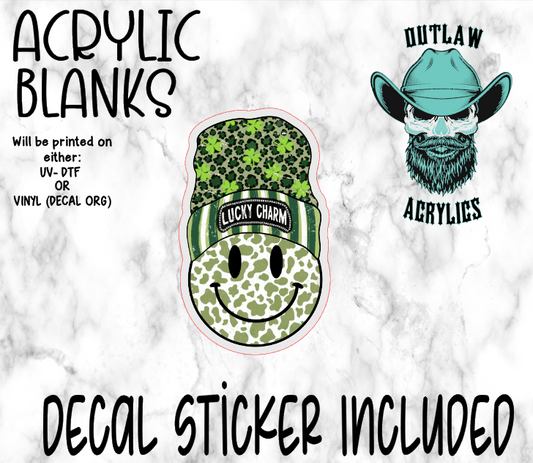 Smiley Lucky Charm Acrylic & Decal Set