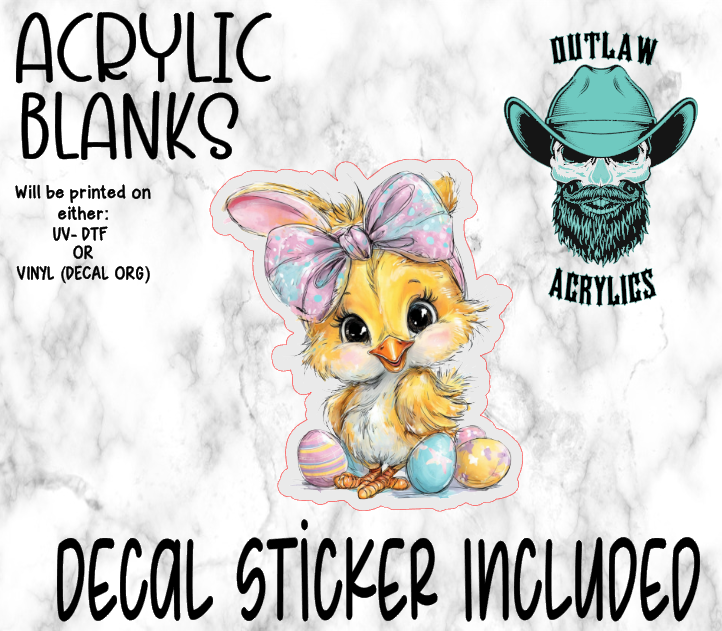Whimsical Baby Chick Eggs Acrylic & Decal Set
