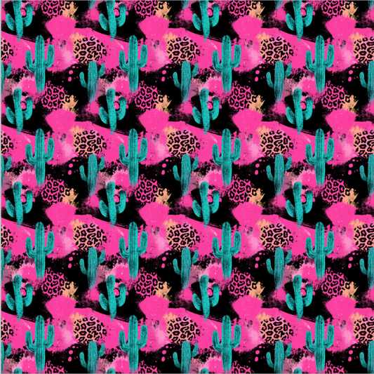 Pink Teal Cheetah Vinyl
