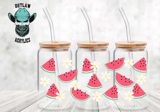 Watermelon Floral Glass Wrap