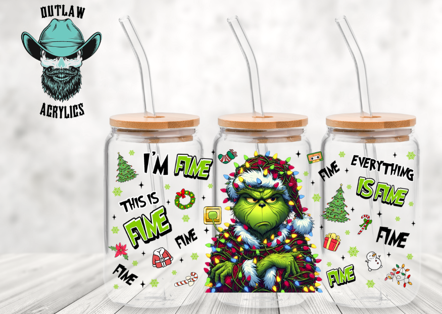 G Man Christmas Glass Wrap