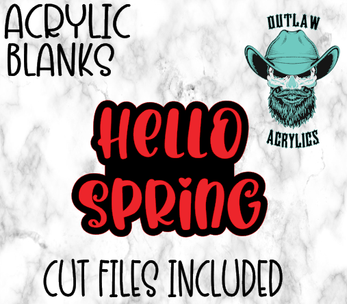 Hello Spring Badge Reel Acrylic