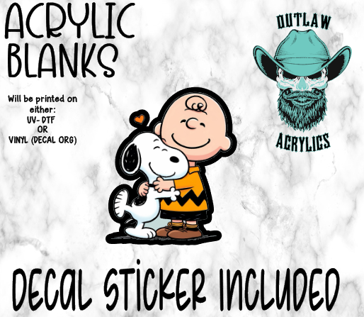 Boy & Dog Hug Acrylic & Decal Set- Outlaw Acrylics