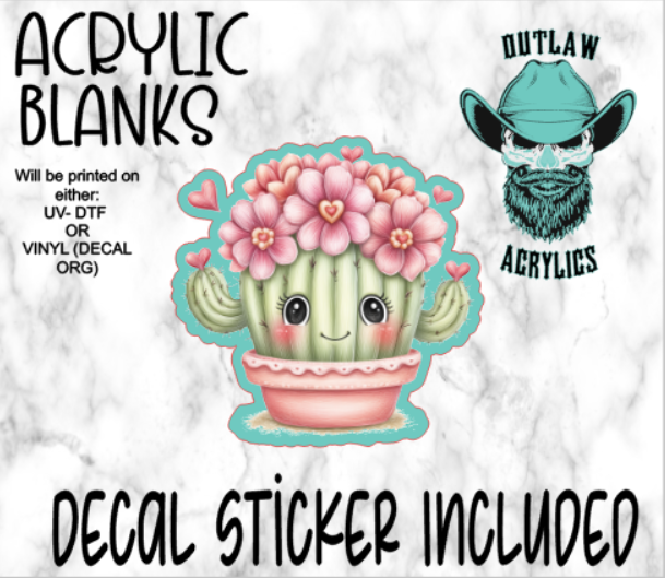 Happy Cacti Love Acrylic & Decal Set