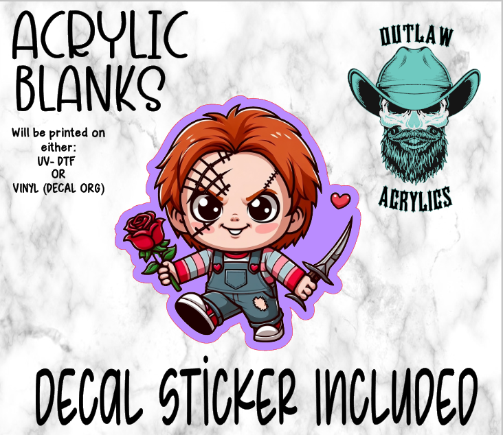 Valentine Chuckie Acrylic & Decal Set