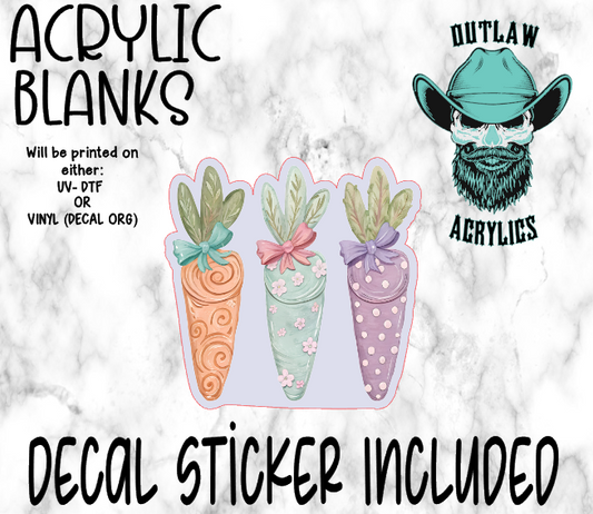 Brushed Carrots Acrylic & Decal Set