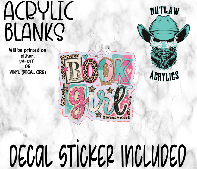 Book Girl Acrylic & Decal Set