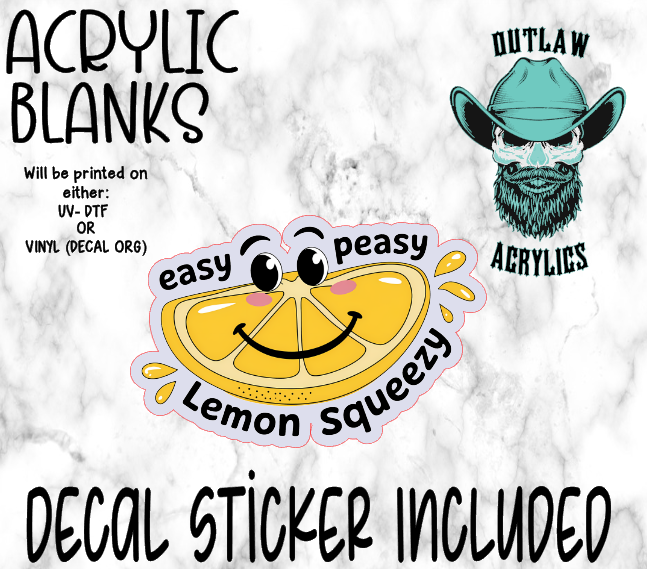 Easy Peasy Lemon Acrylic & Decal Set