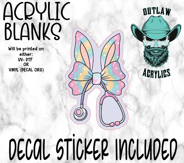 Sparkle Bunny Bow Scope Acrylic & Decal Set