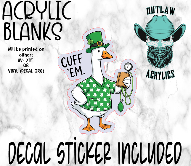 Cuff Em Clover Duck Acrylic & Decal Set