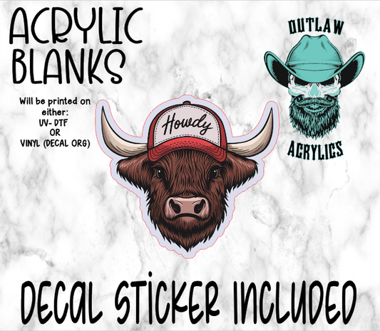 Howdy Highland Acrylic & Decal Set
