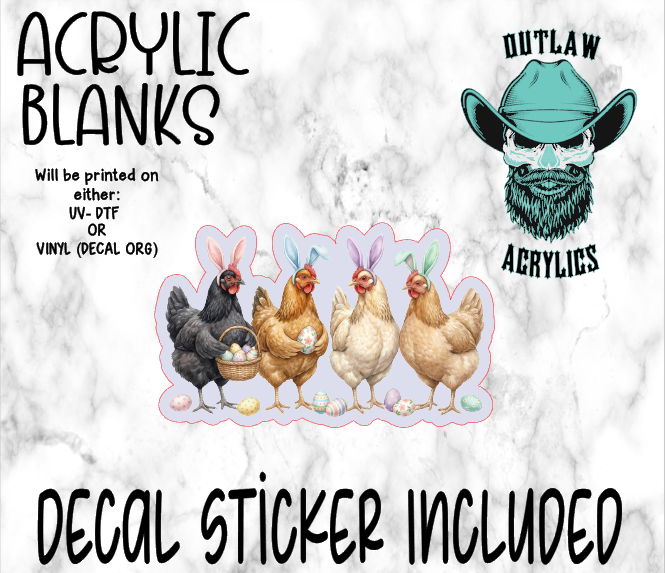 Easter Chickens Acrylic & Decal Set