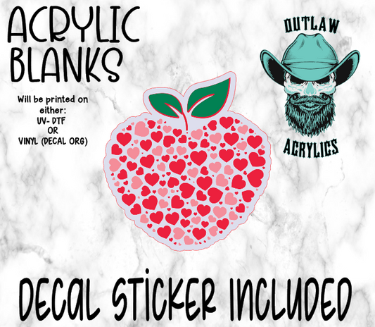 Apple Hearts Acrylic & Decal Set
