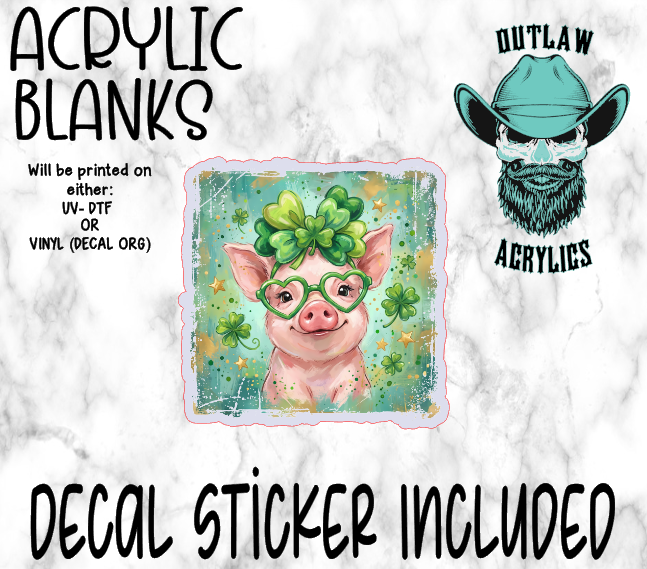 Happy Pig Clover Acrylic & Decal Set