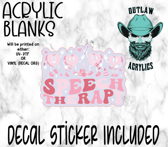 Valentine Speech Therapy Acrylic & Decal Set