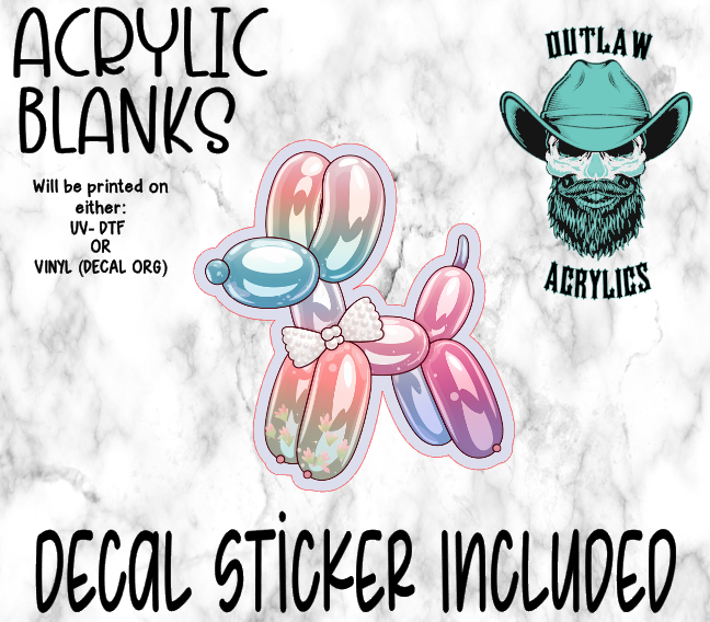 Glam A Balloon Dog Acrylic & Decal Set
