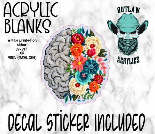 Brain Floral Acrylic & Decal Set