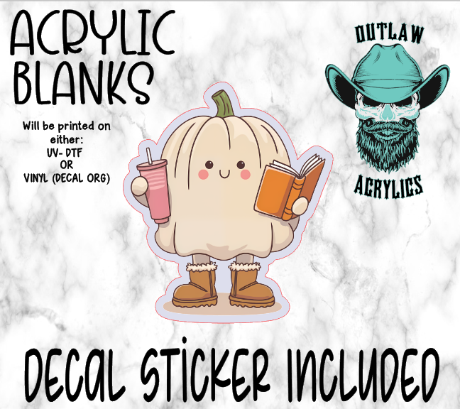 Pumpkin Book Girl Acrylic & Decal Set