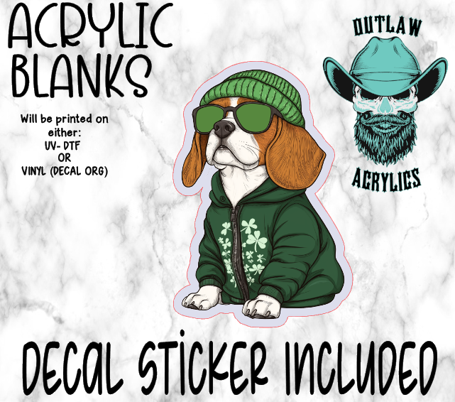 St Patrick Beagle Acrylic & Decal Set