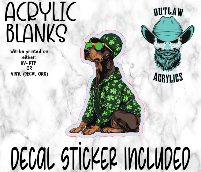 St Patrick Doberman Acrylic & Decal Set