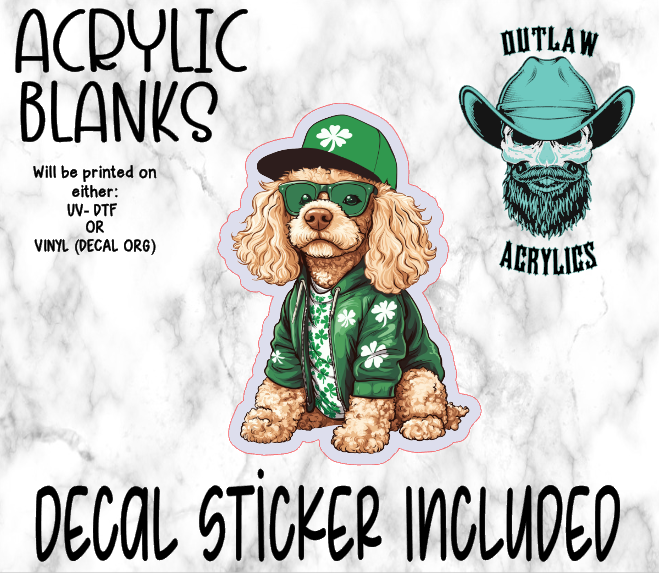 St Patrick Poodle Acrylic & Decal Set