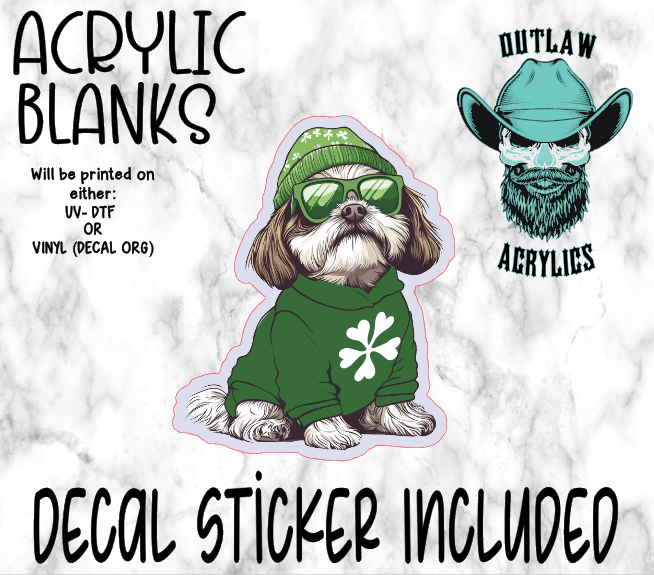 St Patrick Shih Tzu Acrylic & Decal Set