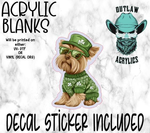 St Patrick York Terrier Acrylic & Decal Set