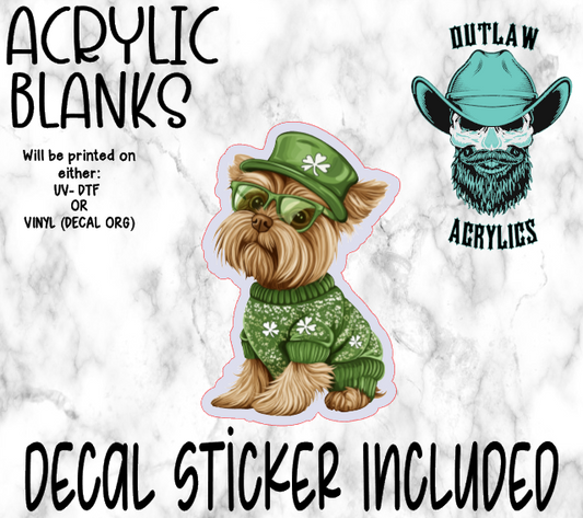 St Patrick York Terrier Acrylic & Decal Set
