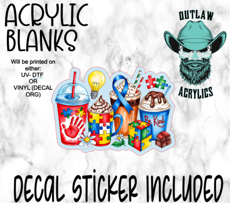 Okay To Be Different Cups Acrylic & Decal Set