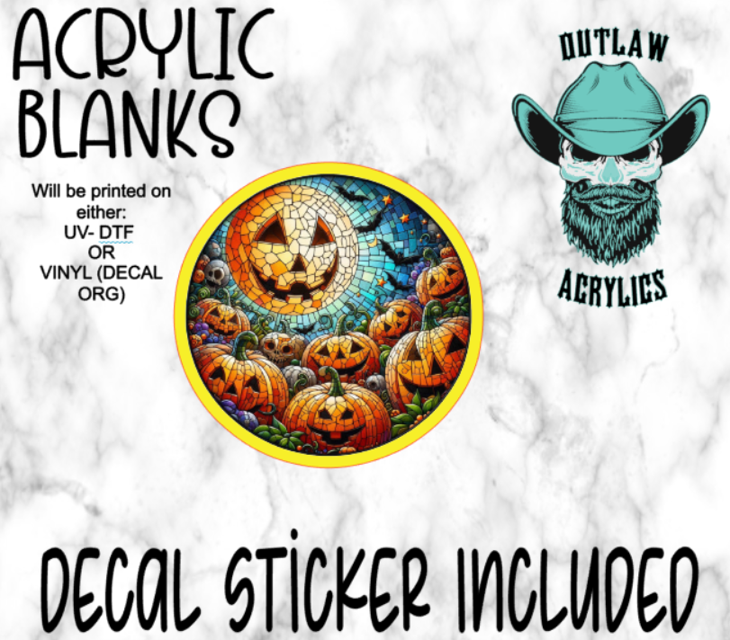 Jack O Lantern-Stained Glass Acrylic & Decal Set