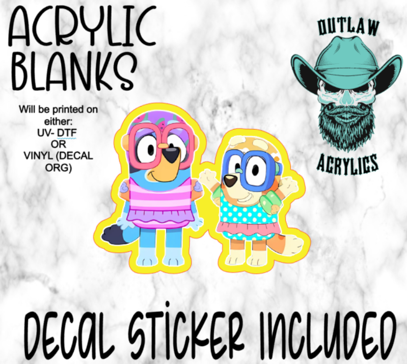 Blue Swim Acrylic & Decal Set