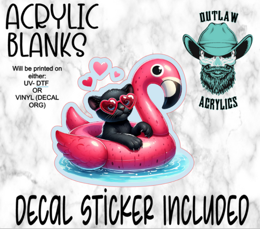 Black Cat Flamingo Tube Acrylic & Decal Set