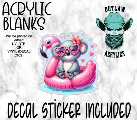 Koala Flamingo Tube Acrylic & Decal Set