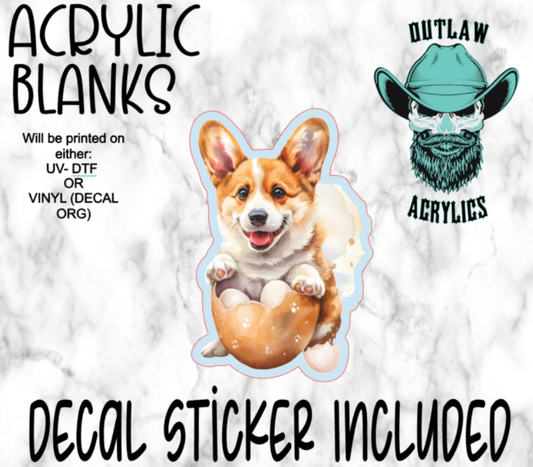 Corgi Easter Acrylic & Decal Set