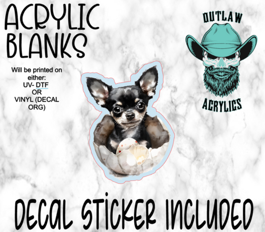 Baby Chihuahua Easter Acrylic & Decal Set