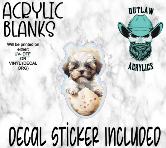 Baby Shih Tzu Easter Acrylic & Decal Set