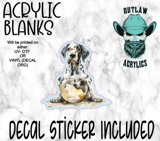 Baby Great Dane Easter Acrylic & Decal Set