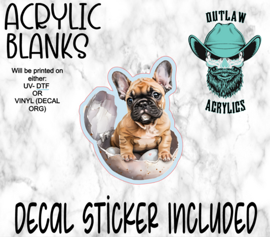 Baby French Bulldog Easter Acrylic & Decal Set