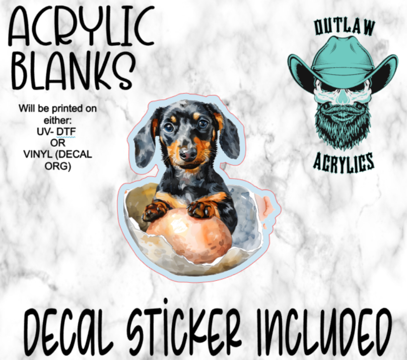 Baby Dachshund Easter Acrylic & Decal Set