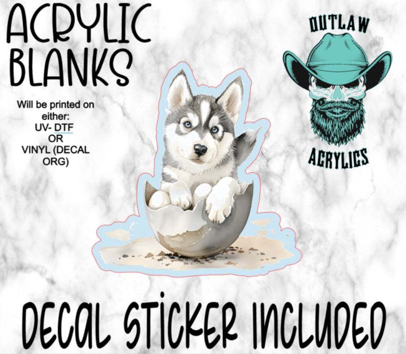 Baby Husky Easter Acrylic & Decal Set