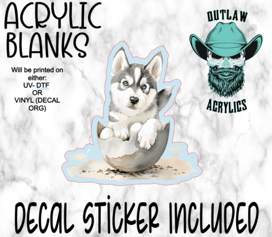 Baby Husky Easter Acrylic & Decal Set