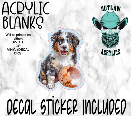 Baby Aust Shep Easter Acrylic & Decal Set